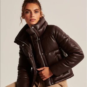 Women’s Vegan Leather Mini Puffer